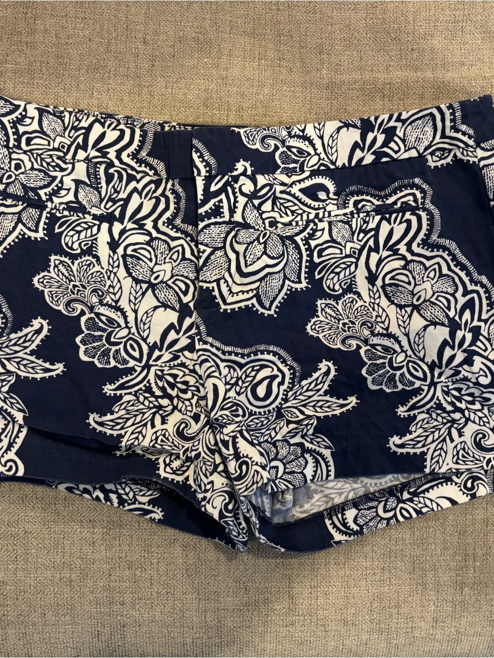 GAP Navy and White Paisley Print Shorts